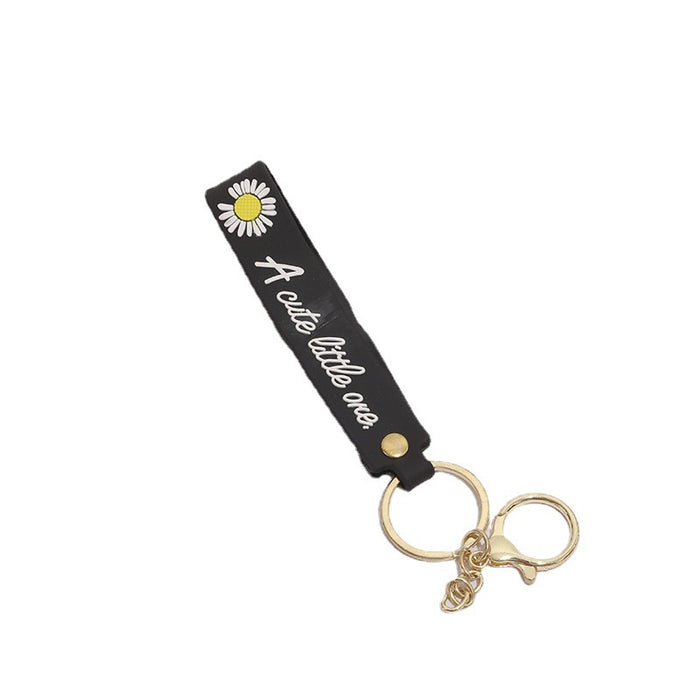 Wholesale Keychain PVC Soft Rubber Chrysanthemum Letters Flower Lanyard MOQ≥10 JDC-KC-ZaoYang004