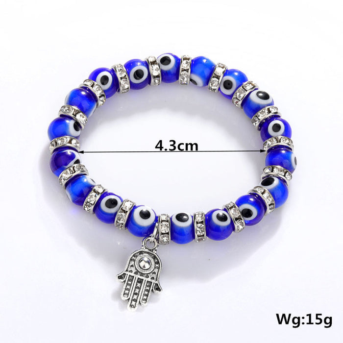 Wholesale Vintage Blue Eyes Hand of Fatima Lucky Bracelet JDC-BT-LvY002