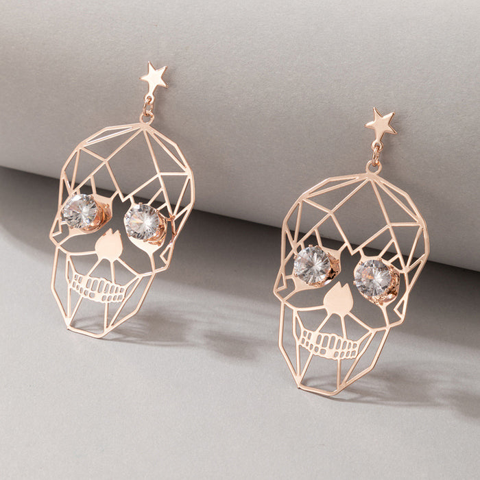 Wholesale Alloy Skull Diamond Earrings MOQ≥2 JDC-ES-lingg001