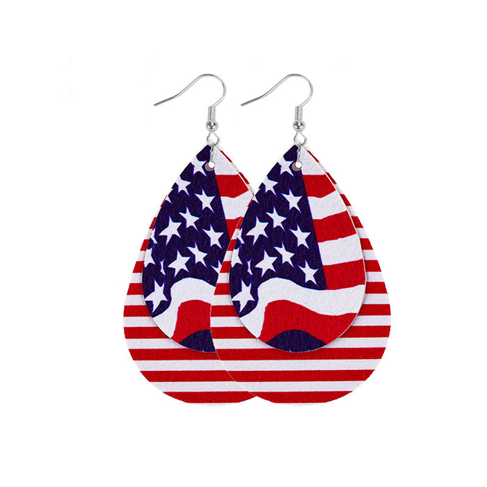 Wholesale goddess image leather earrings flag style JDC-ES-zl062