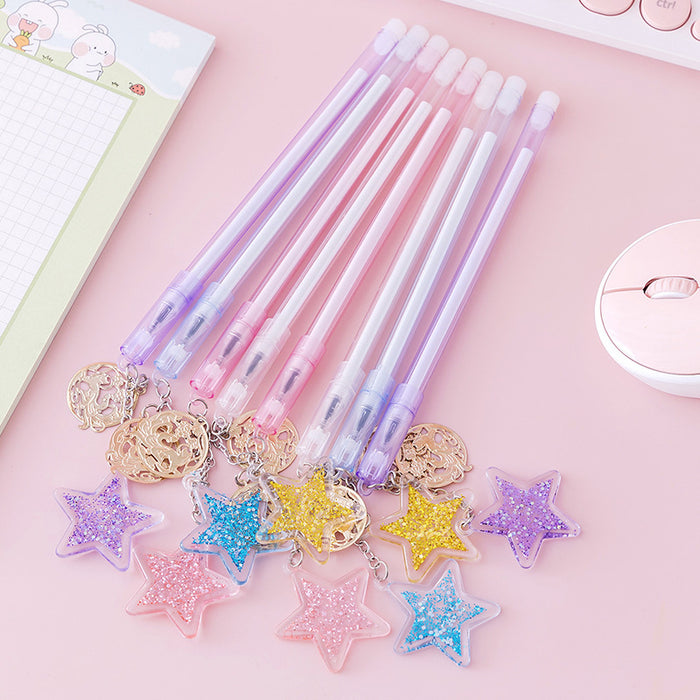 Wholesale pen plastic star pendant gel pen MOQ≥2 JDC-BP-Weituo004