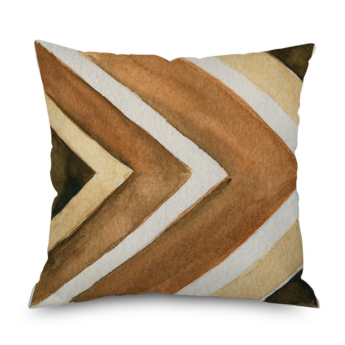 Wholesale Wood Grain Geometric Print Linen Throw Pillowcase JDC-PW-Mengq006