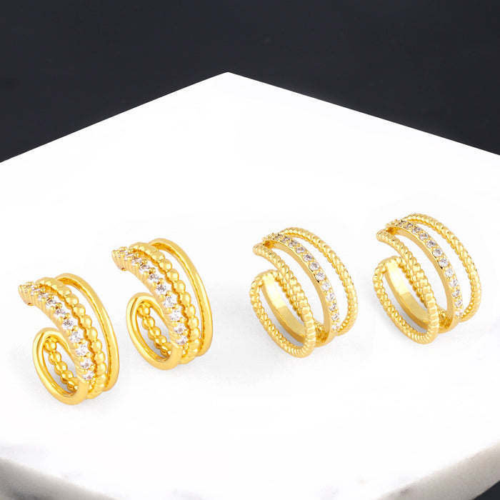 Wholesale Earrings With Sparkling Diamonds And Zircon Without Pierced Ear Cuff JDC-ES-PREMAS001