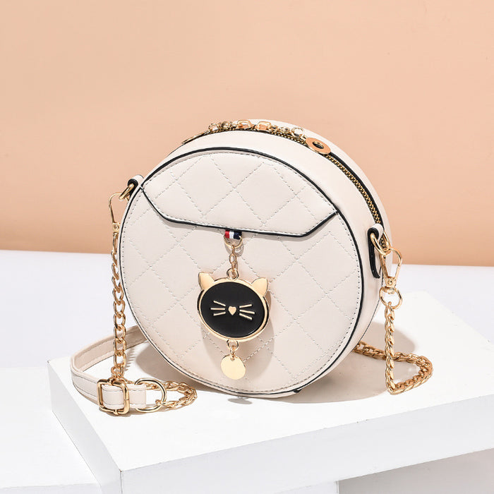 Wholesale Shoulder Bag PU Round Chain Crossbody Portable JDC-SD-Zhip005