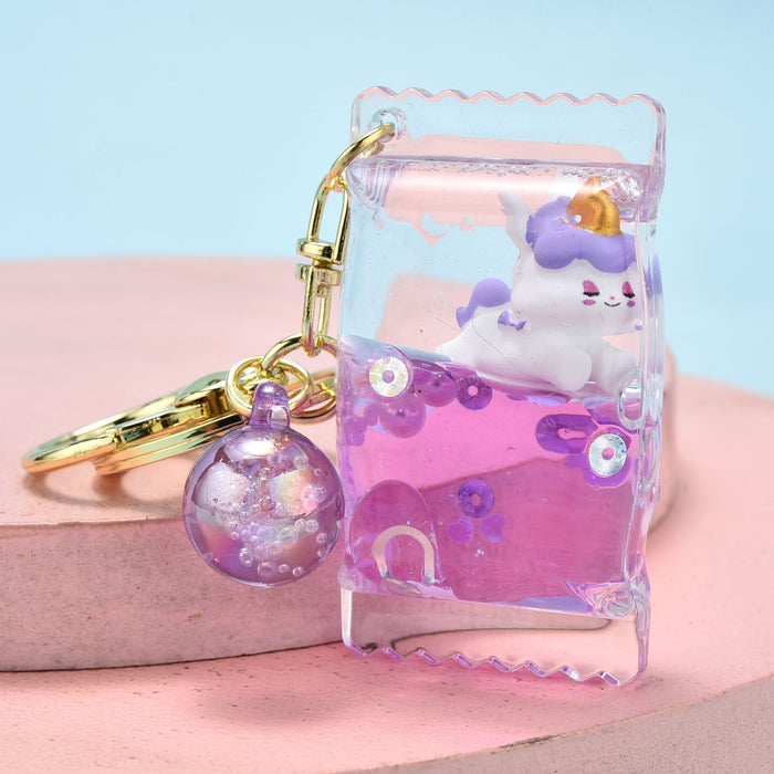 Wholesale Keychains For Backpacks Drift Unicorn Acrylic Keychain JDC-KC-YPin024