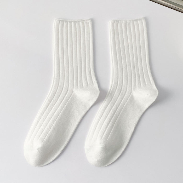 Wholesale Vertical White Socks Women's Mid Tube Socks Summer Thin Section JDC-SK-CGC002