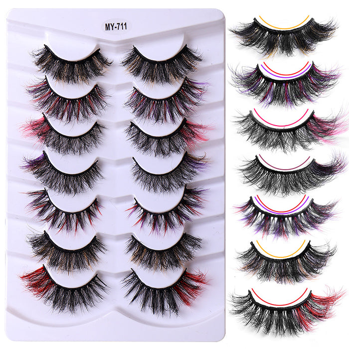 Wholesale Color Stereo Multilayer Thick Mink Hair False Eyelashes JDC-EY-JST009