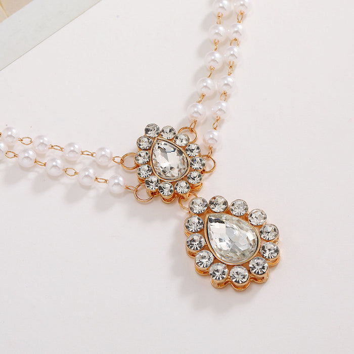 Wholesale Headband Alloy Rhinestone Vintage Bohemian Bridal Headgear Multi-layer Brow Pendant MOQ≥2 JDC-HD-ShiY002