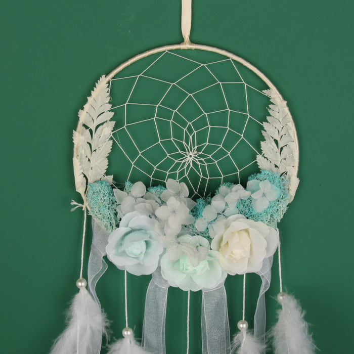 Wholesale Girl Preserved Flower Feather Ornament Dreamcatcher MOQ≥2 JDC-DC-FengH006