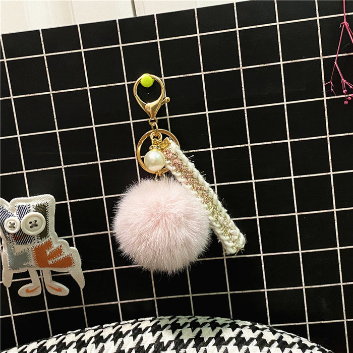 Wholesale Plush Pearl Lanyard Keychain JDC-KC-KaiY005