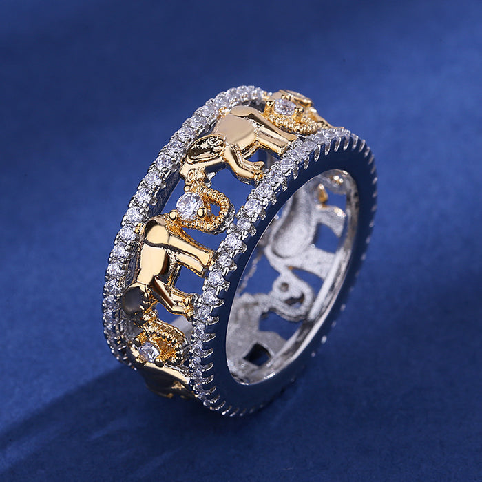 Jewelry WholesaleWholesale elephant color separation animal totem ring JDC-RS-BLX081 Rings 宝来兴 %variant_option1% %variant_option2% %variant_option3%  Factory Price JoyasDeChina Joyas De China