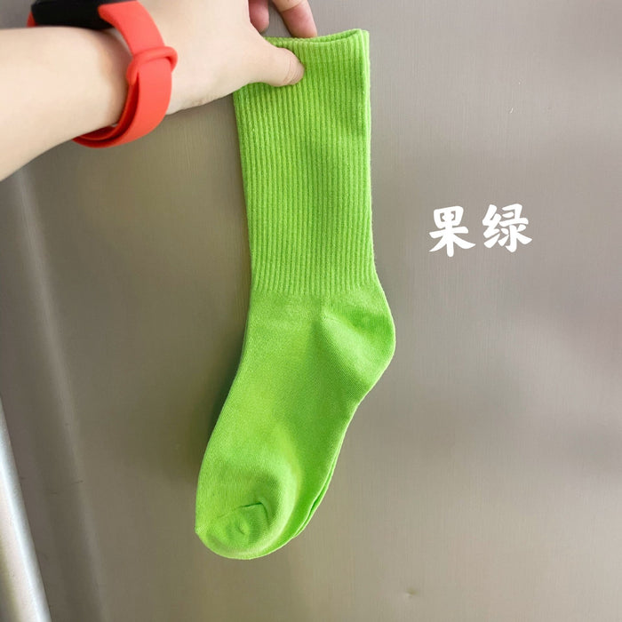 Jewelry WholesaleWholesale thin cotton green mid tube socks JDC-SK-QiuEr003 Sock 秋尔 %variant_option1% %variant_option2% %variant_option3%  Factory Price JoyasDeChina Joyas De China