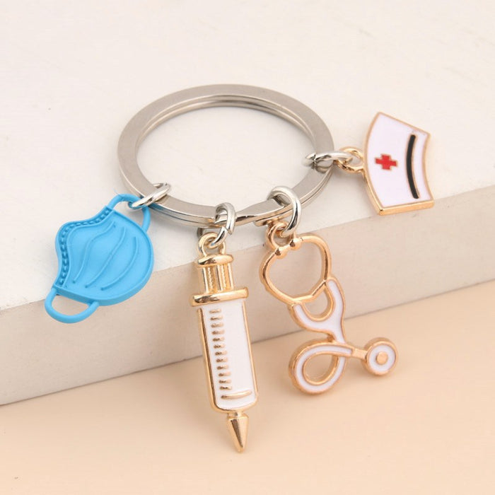 Jewelry WholesaleWholesale Nurse Doctor Syringe Stethoscope Metal Keychain MOQ≥2 JDC-KC-XiangH001 Keychains 湘怀 %variant_option1% %variant_option2% %variant_option3%  Factory Price JoyasDeChina Joyas De China