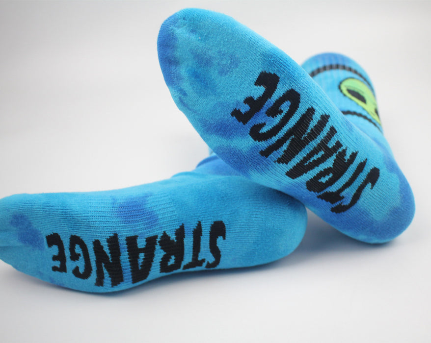 Wholesale Sock Cotton Alien Avatar Blue Tie Dye MOQ≥2 JDC-SK-MuQing002