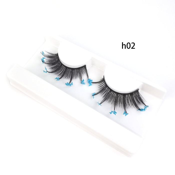 Wholesale Pair of Color 3D False Eyelashes Butterfly Sequins MOQ≥5 JDC-EY-XLin002