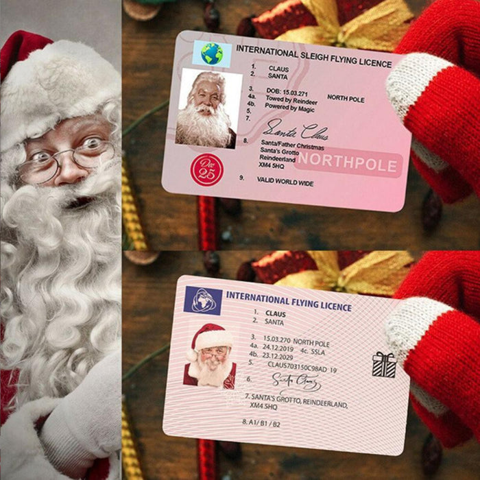 Wholesale Santa Driver's License Christmas Gift Greeting Cards MOQ≥2 JDC-DCN-ZMHW002