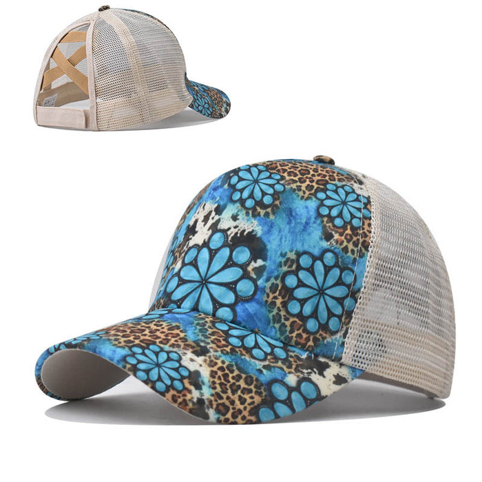 Wholesale printed back ponytail hat MOQ≥2 JDC-FH-EXu009