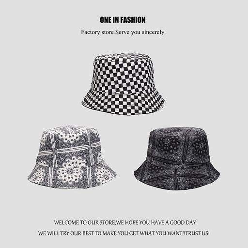 Jewelry WholesaleWholesale black and white fisherman hat men and women print graffiti JDC-FH-WanY002 Fashionhat 万莹 %variant_option1% %variant_option2% %variant_option3%  Factory Price JoyasDeChina Joyas De China