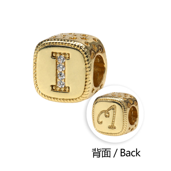 Wholesale 26 Letters Perforated Copper Plated Square Beaded Snake Bone Bracelet JDC-BT-TianY004