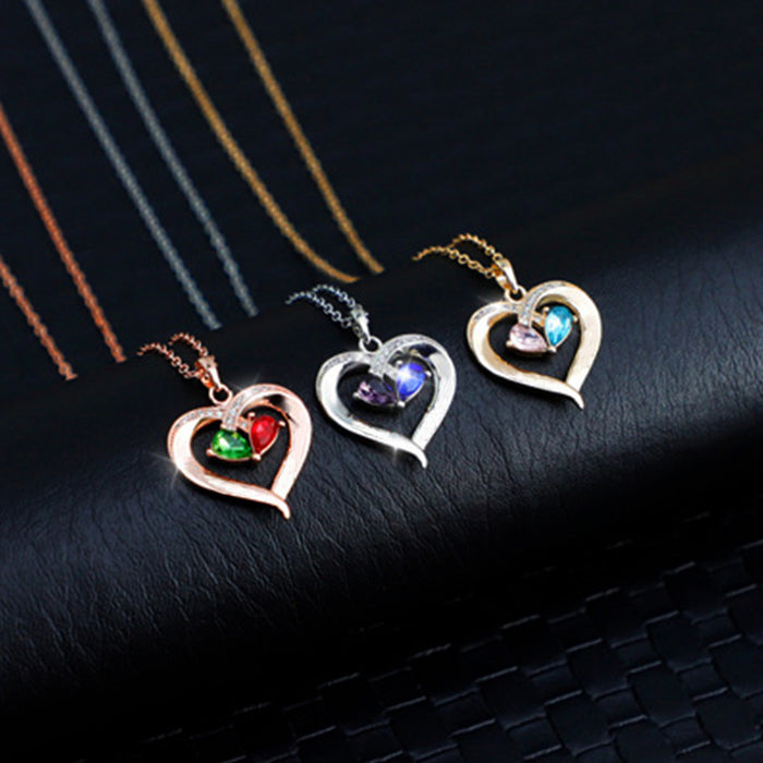 Wholesale Love Crystal Diamond Alloy Sapphire Necklace MOQ≥2 JDC-NE-JYS012