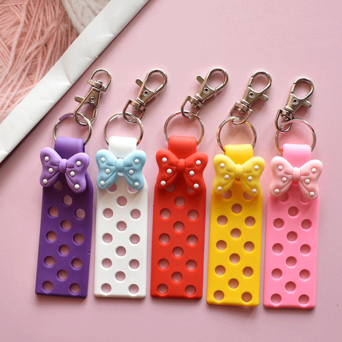 Wholesale Keychain Croc Charms PVC Soft Adhesive Doll Pendant DIY Ornament MOQ≥10 JDC-KC-RYY003