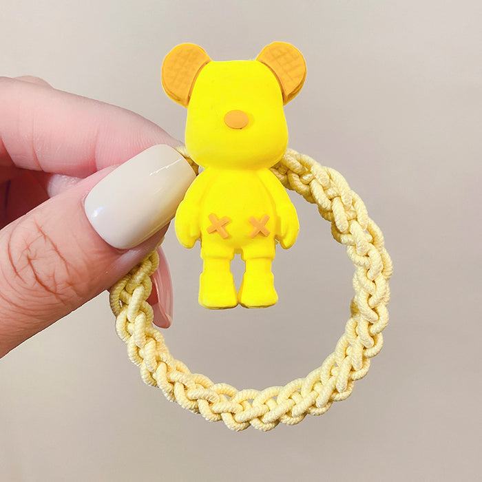 Wholesale spring color violent bear head rope cute cartoon girl hair ring JDC-HS-I411