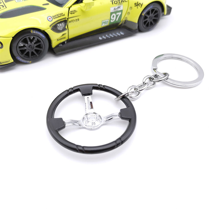 Wholesale Steering Wheel Zinc Alloy Car Keychain MOQ≥5 JDC-KC-WeiJ001