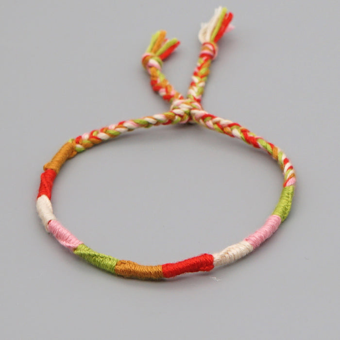 Wholesale Handmade Original Cotton Thread Pure Hand Woven Boho Color Bracelet JDC-BT-HeY017