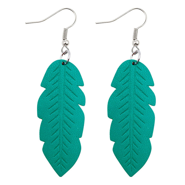 Jewelry WholesaleWholesale Leaf Color PU Leather Earrings MOQ≥2 JDC-ES-Chengy018 Earrings Chengy %variant_option1% %variant_option2% %variant_option3%  Factory Price JoyasDeChina Joyas De China