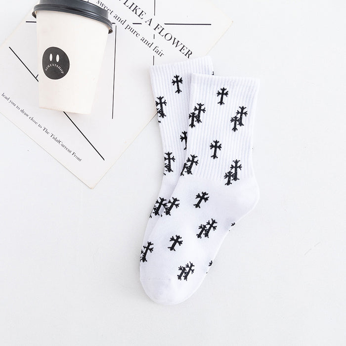 Wholesale Cross Simple Style Trend Casual Sports Cotton Socks Stockings (F) JDC-SK-jiayuan001