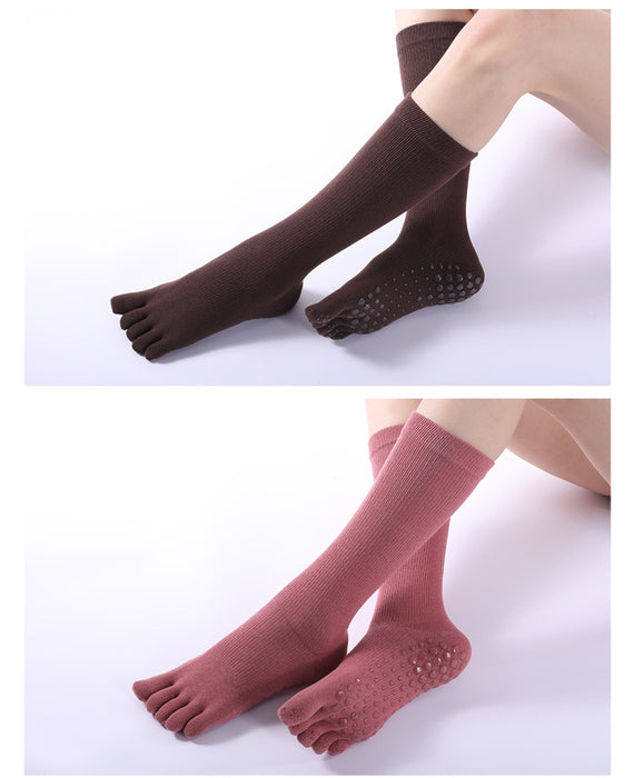 Wholesale Sock Cotton PVC Yoga Non-slip Wear-Resistant Aerobics Feet Five Finger Socks JDC-SK-TYS001