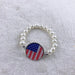 Jewelry WholesaleWholesale Independence Day American Flag Stars and Stripes Pearl Bracelet MOQ≥2 JDC-BT-KDL001 Bracelet 之也 %variant_option1% %variant_option2% %variant_option3%  Factory Price JoyasDeChina Joyas De China