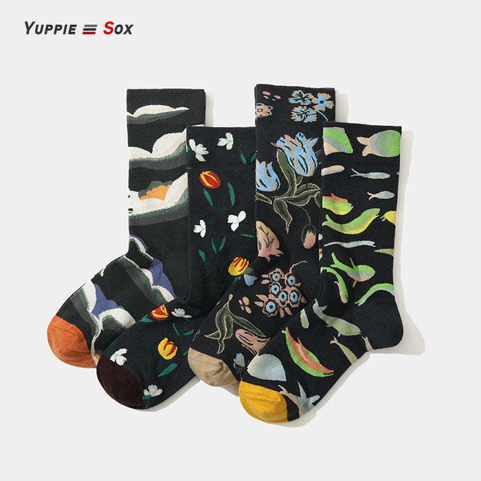 Wholesale Socks Cotton French Style Jacquard JDC-SK-YaPi001