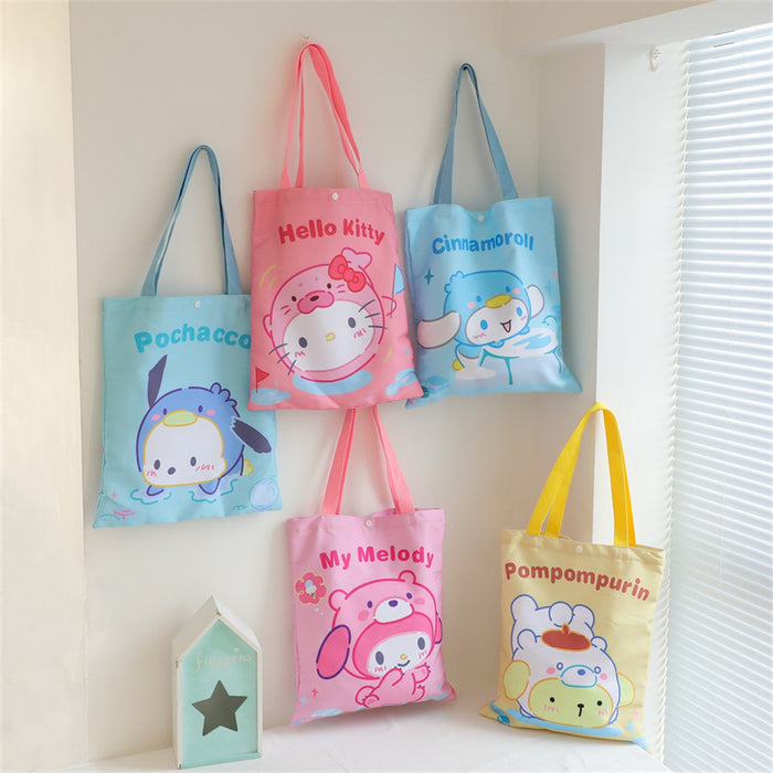 Wholesale Storage Bag Canvas Cartoon Shopping Bag MQO≥2 JDC-SB-QLY002