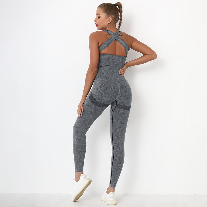 Wholesale seamless sexy peach hip pocket yoga onesie MOQ≥2 JDC-SW-Lxf003