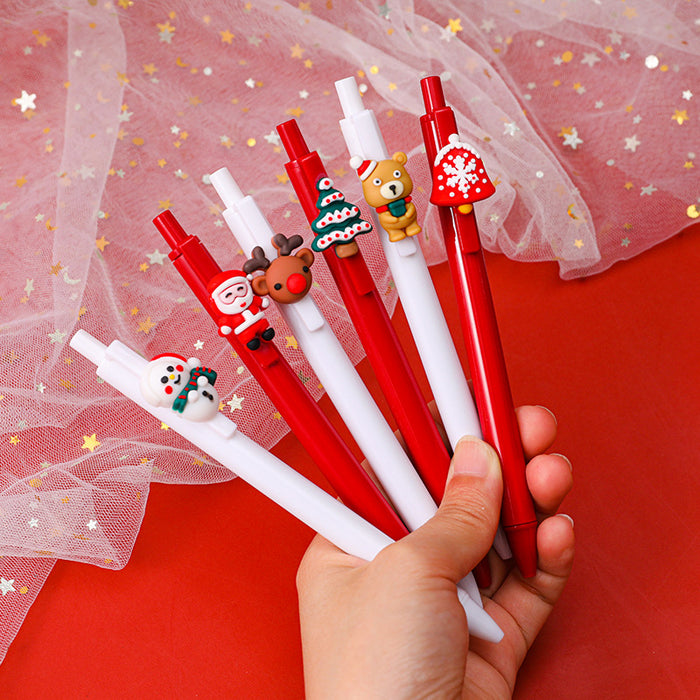 Wholesale Ballpoint Pen Plastic Christmas Press MOQ≥2 JDC-BP-dichen004