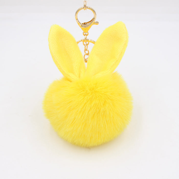 Wholesale Rabbit Ears Fur Ball Plush Keychain Hanging JDC-KC-ZuGe080