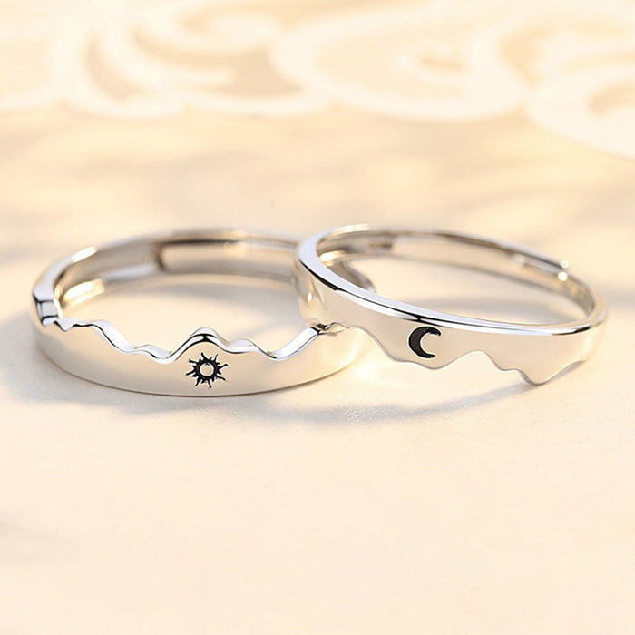 Wholesale Ring Open Ring Different Sun Moon Two in One JDC-RS-XinS005