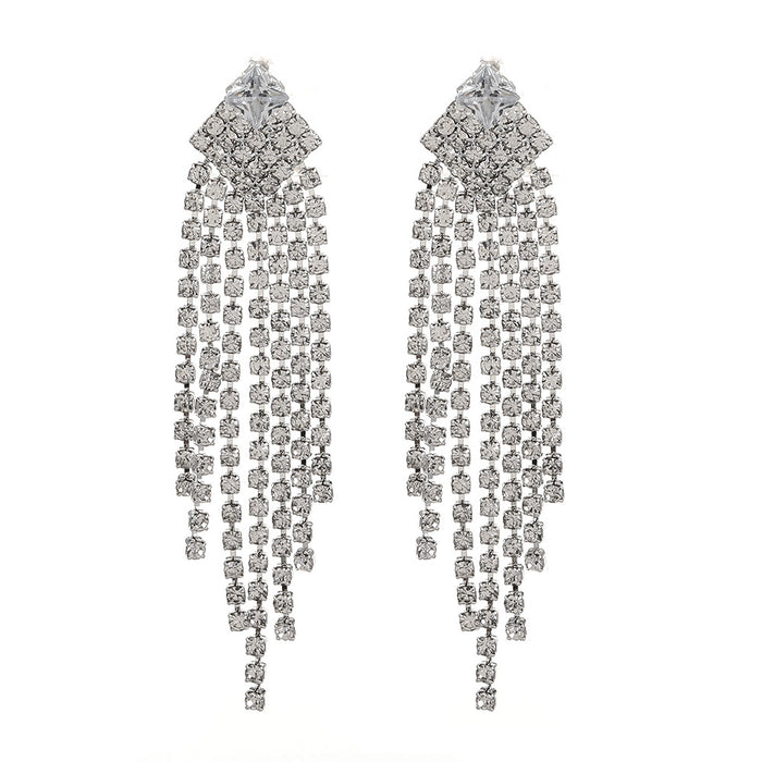 Wholesale Earrings Alloy Exaggerated Full Drilled Tassel JDC-ES-A539