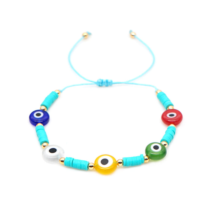 Wholesale Simple Bohemian Seaside Beach Wind 4mm Color Clay bead bracelet  JDC-BT-YuX002