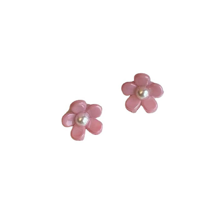 Wholesale Hair Clips Acrylic Girl Jelly Flower Color Diamond Pearl Mini MOQ≥2 JDC-HC-QZ005