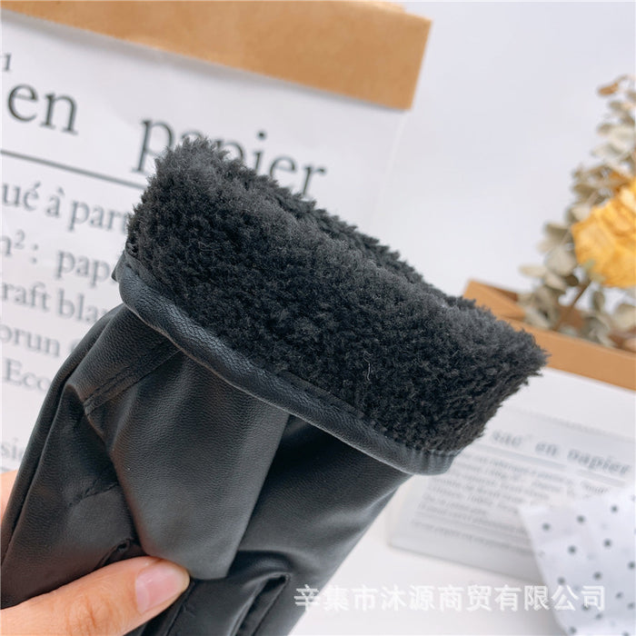 Wholesale Gloves PU Plus Velvet Outdoor Warmth Touch Screen JDC-GS-MYuan012