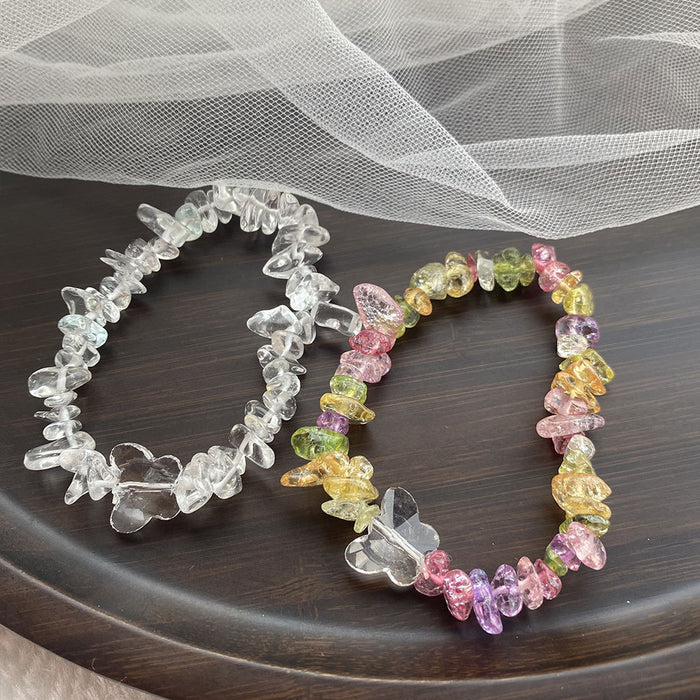 Jewelry WholesaleWholesale natural stone butterfly stretch crystal bracelet JDC-BT-LiX008 Bracelet 利兴 %variant_option1% %variant_option2% %variant_option3%  Factory Price JoyasDeChina Joyas De China