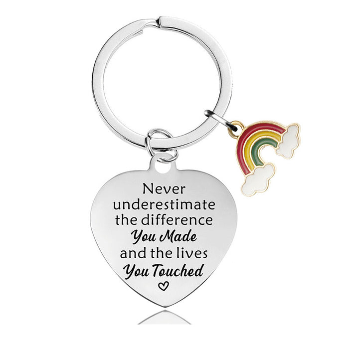 Jewelry WholesaleWholesale teachers' Day graduation gift engraved stainless steel Graduation keychain JDC-KC-GangGu034 Keychains 钢古 %variant_option1% %variant_option2% %variant_option3%  Factory Price JoyasDeChina Joyas De China