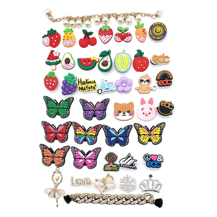 Wholesale set of 42 Cartoon Cute PVC DIY Accessories Croc Charms (M) MOQ≥2 JDC-CCS-WanX031