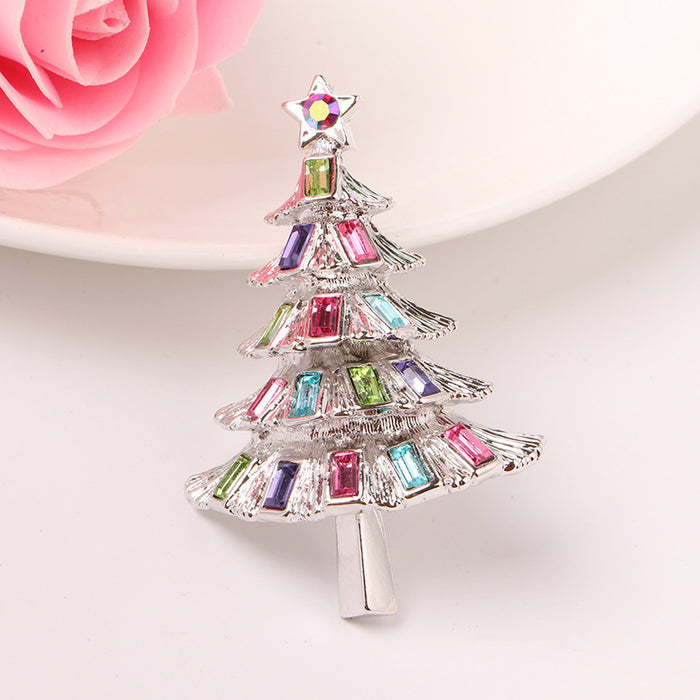 Wholesale Brooch Alloy Vintage Diamond Christmas Tree JDC-BC-ZhuiX003