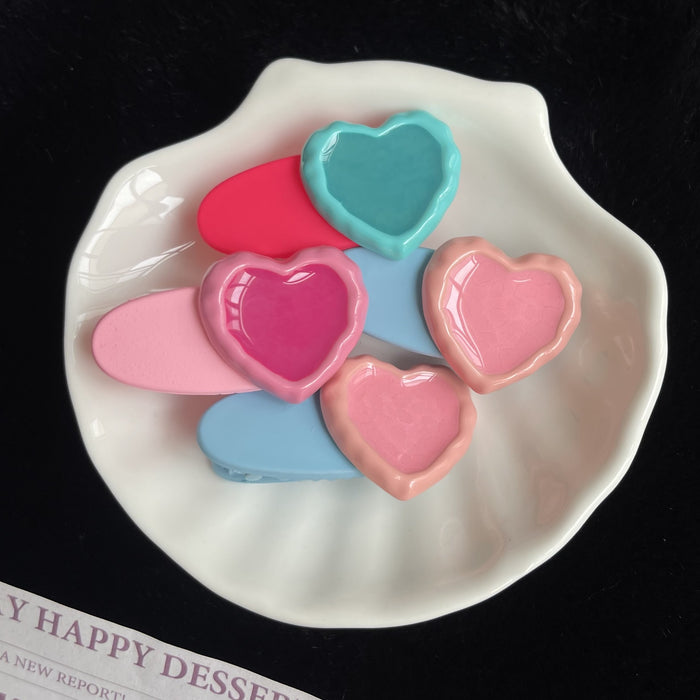 Wholesale Hair Clips Acrylic Cute Heart Oval JDC-HC-ZhiX010