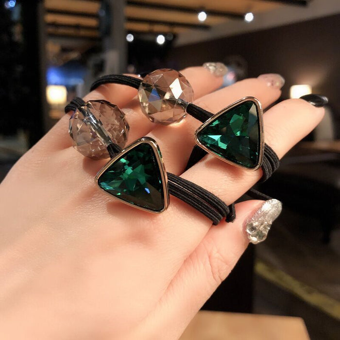 Jewelry WholesaleWholesale triangle crystal hair rope JDC-HS-FuY002 Hair Scrunchies 赴渊 %variant_option1% %variant_option2% %variant_option3%  Factory Price JoyasDeChina Joyas De China