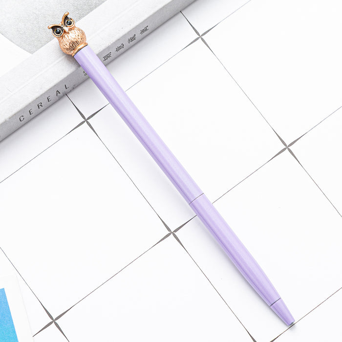 Wholesale metal owl pen cute shape ballpoint pen MOQ≥2 JDC-BP-Huah047