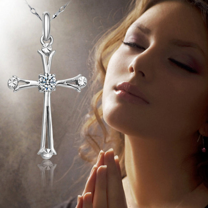 Wholesale Necklaces Alloy Crosses Religion Rhinestones JDC-NE-JYS057